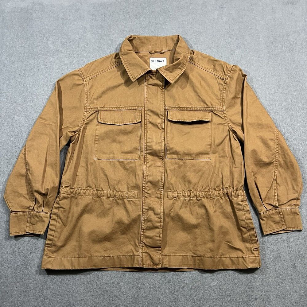 Old Navy Scout Utility Jacket Womens Size Medium Tan Brown Shacket Barn Chore‎